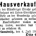 1885-07-04 Kl Goersch Hausverkauf